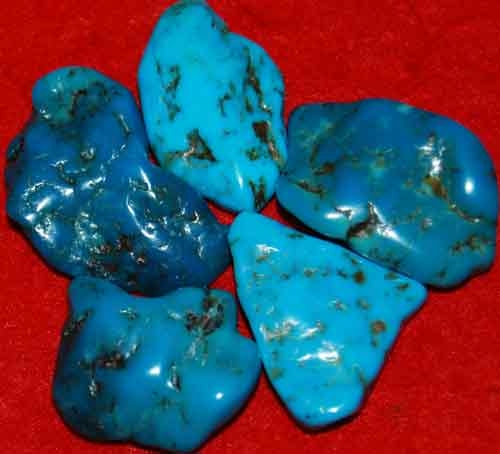 5 Wavy Turquoise Tumbled Stones #5