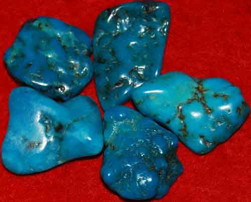 5 Wavy Turquoise Tumbled Stones #6