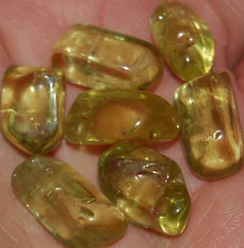 Seven Yellow Apatite Tumbled Stones #10