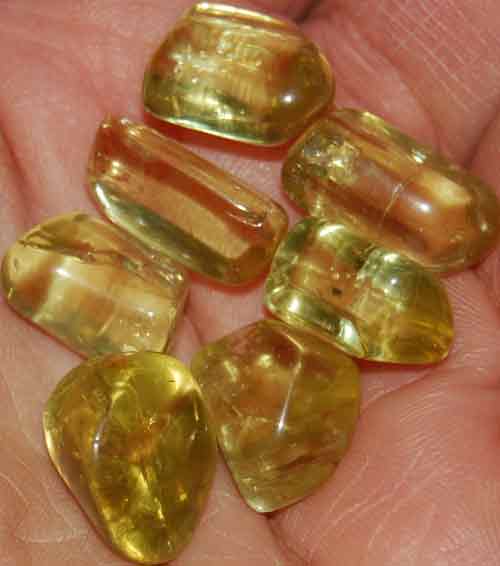 Seven Yellow Apatite Tumbled Stones #14
