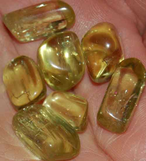 Seven Yellow Apatite Tumbled Stones #3
