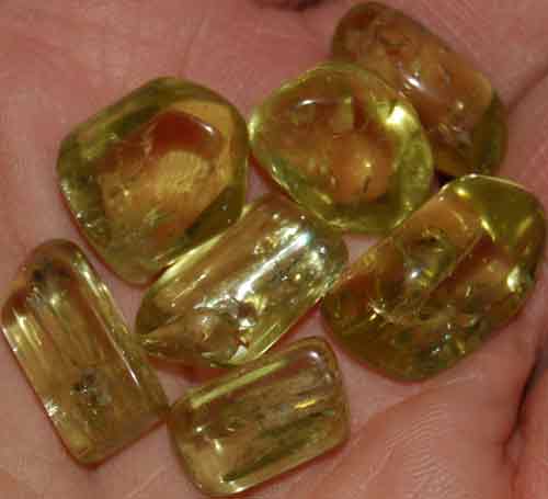 Seven Yellow Apatite Tumbled Stones #7