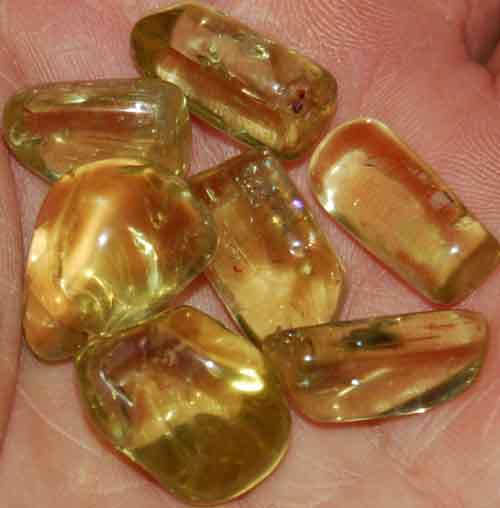 Seven Yellow Apatite Tumbled Stones #8