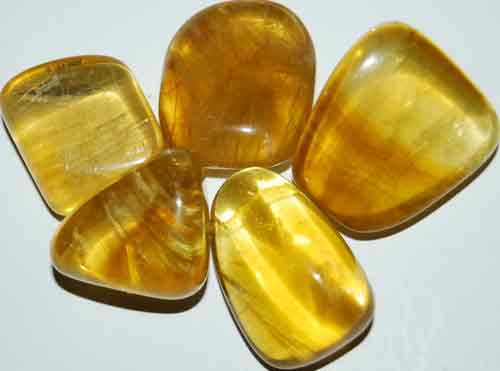 5 Yellow Fluorite Tumbled Stones #3
