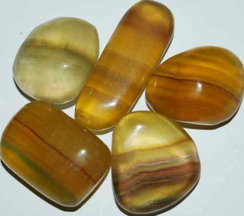 5 Yellow Fluorite Tumbled Stones #6