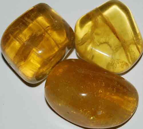 3 Yellow Fluorite Tumbled Stones #9