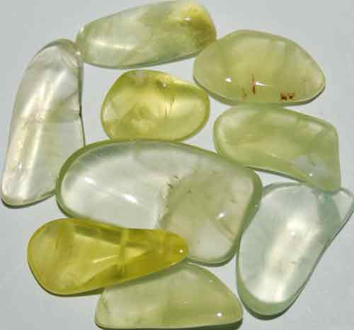 9 Yellow Prehnite Tumbled Stones (Grade AA) #5