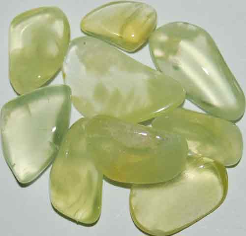 9 Yellow Prehnite Tumbled Stones (Grade AA) #9