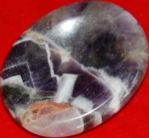 Chevron Amethyst Worry/Thumb Stone #10