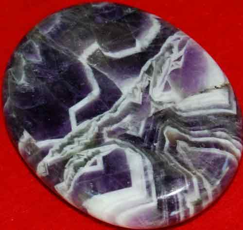 Chevron Amethyst Worry/Thumb Stone #11