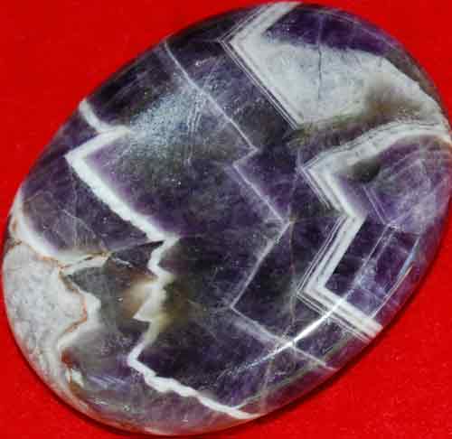 Chevron Amethyst Worry/Thumb Stone #14