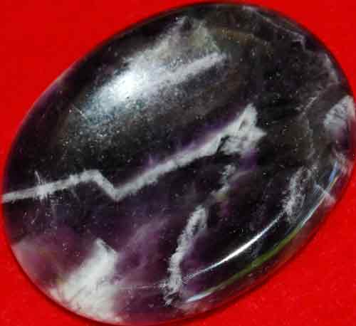 Chevron Amethyst Worry/Thumb Stone #3