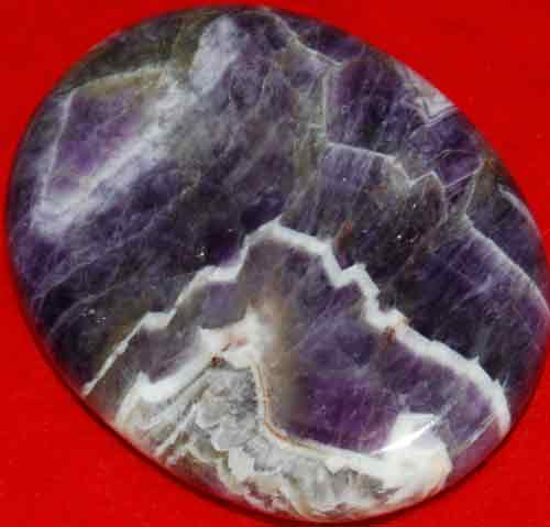 Chevron Amethyst Worry/Thumb Stone #6