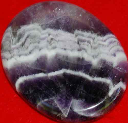 Chevron Amethyst Worry/Thumb Stone #8
