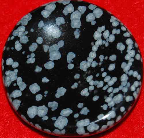 Snowflake Obsidian Worry Stone #17