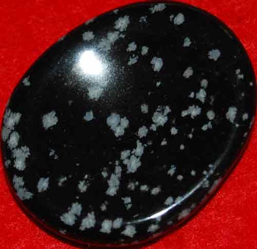 Snowflake Obsidian Worry Stone #1