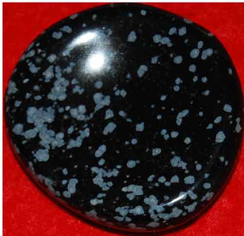Snowflake Obsidian Worry Stone #2