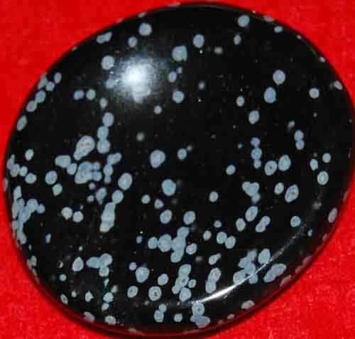 Snowflake Obsidian Worry Stone #4