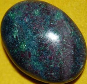 Sparkling Ruby in Fuchsite and Kyanite Soap-Shaped Palm Stone #4