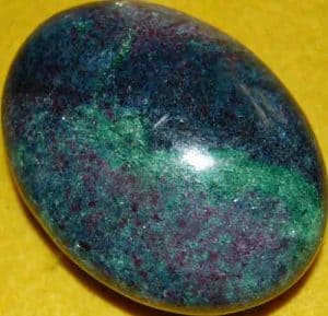Sparkling Ruby in Fuchsite and Kyanite Soap-Shaped Palm Stone #5