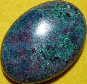 Sparkling Ruby in Fuchsite and Kyanite Soap-Shaped Palm Stone #9