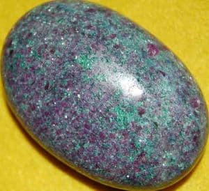 Sparkling Ruby in Fuchsite Soap-Shaped Palm Stone #3