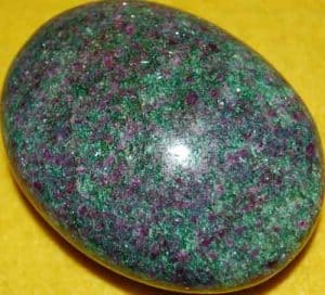Sparkling Ruby in Fuchsite Soap-Shaped Palm Stone #5
