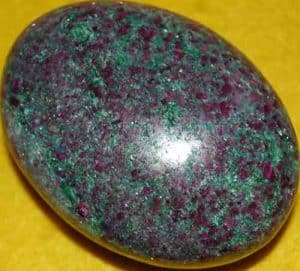 Sparkling Ruby in Fuchsite Soap-Shaped Palm Stone #8