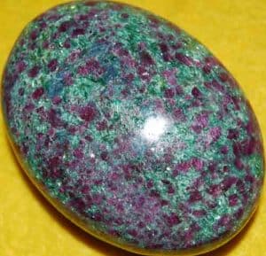 Sparkling Ruby in Fuchsite Soap-Shaped Palm Stone #9