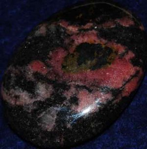 Rhodonite Soap-Shaped Palm Stone #24