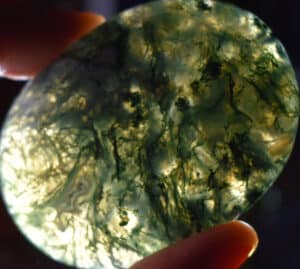 Green Moss Agate Soap-Shaped Palm Stone #3