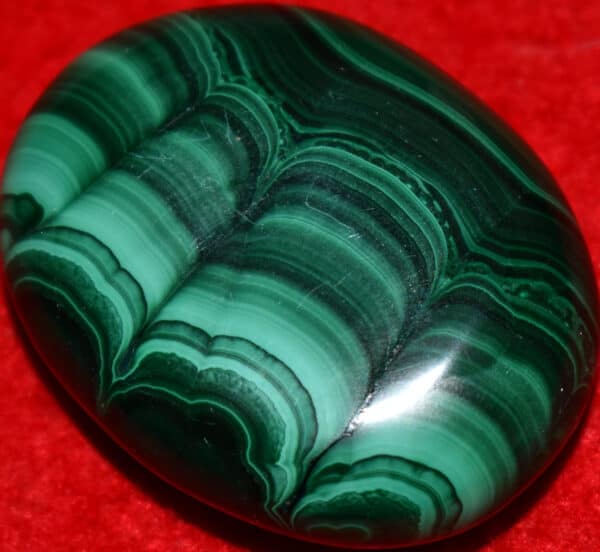 Malachite Soap-Shaped Palm Stone #1