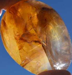 Yellow Hematoid Quartz Palm Stone #10