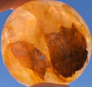Yellow Hematoid Quartz Palm Stone #12