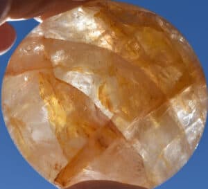 Yellow Hematoid Quartz Palm Stone #16