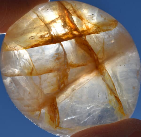 Yellow Hematoid Quartz Palm Stone #8