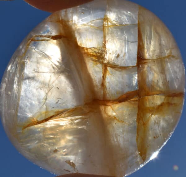 Yellow Hematoid Quartz Palm Stone #8