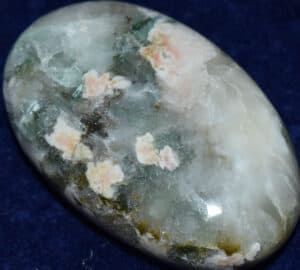 Celadonite with Stilbite Soap-Shaped Palm Stone #12