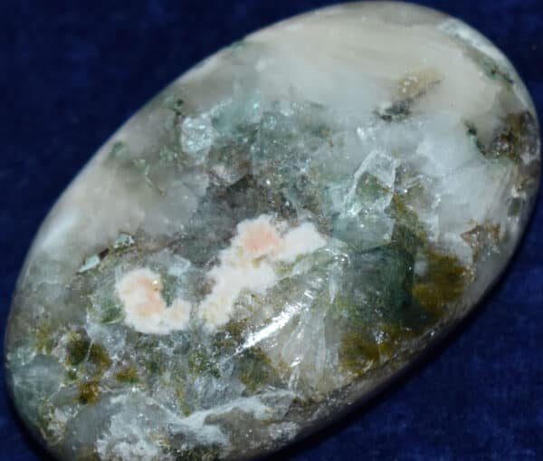 Celadonite with Stilbite Soap-Shaped Palm Stone #12