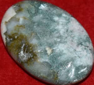 Celadonite with Stilbite Soap-Shaped Palm Stone #13