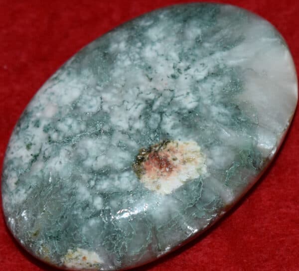 Celadonite with Stilbite Soap-Shaped Palm Stone #13