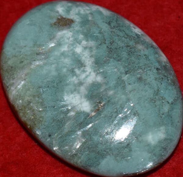 Celadonite with Stilbite Soap-Shaped Palm Stone #15
