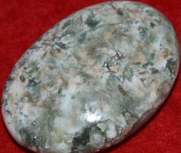 Celadonite with Stilbite Soap-Shaped Palm Stone #17
