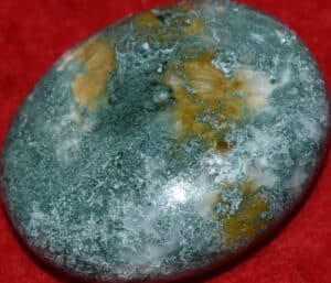Celadonite with Stilbite Soap-Shaped Palm Stone #18