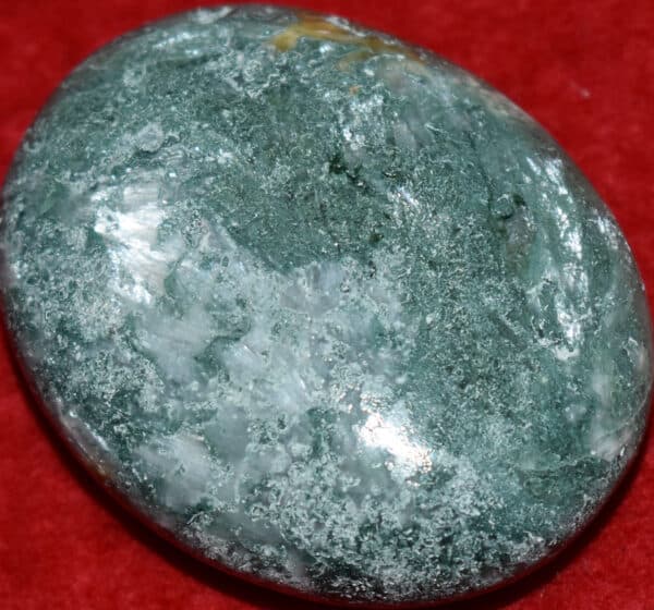 Celadonite with Stilbite Soap-Shaped Palm Stone #18