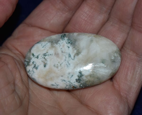 Celadonite with Stilbite Soap-Shaped Palm Stone #1