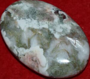 Celadonite with Stilbite Soap-Shaped Palm Stone #22