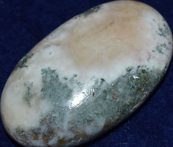 Celadonite with Stilbite Soap-Shaped Palm Stone #23
