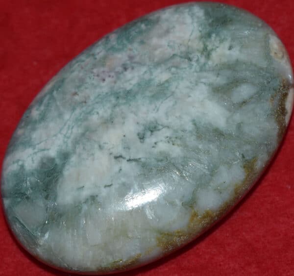 Celadonite with Stilbite Soap-Shaped Palm Stone #25