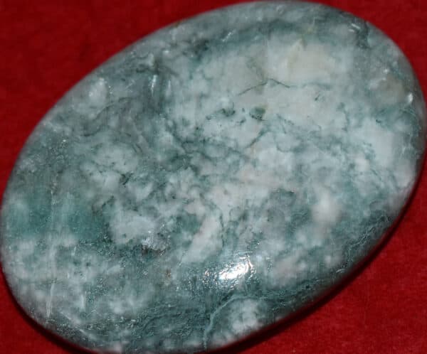 Celadonite with Stilbite Soap-Shaped Palm Stone #26